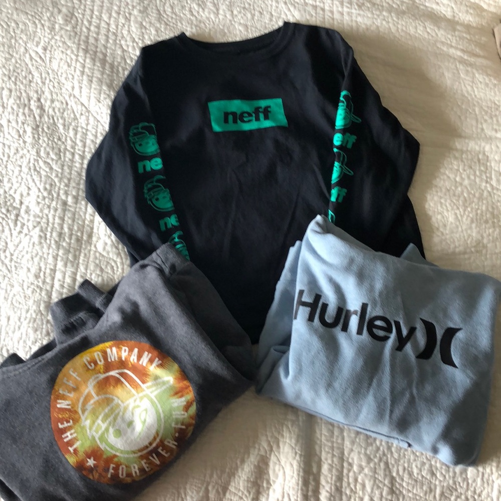2 hoodies and one long sleeve